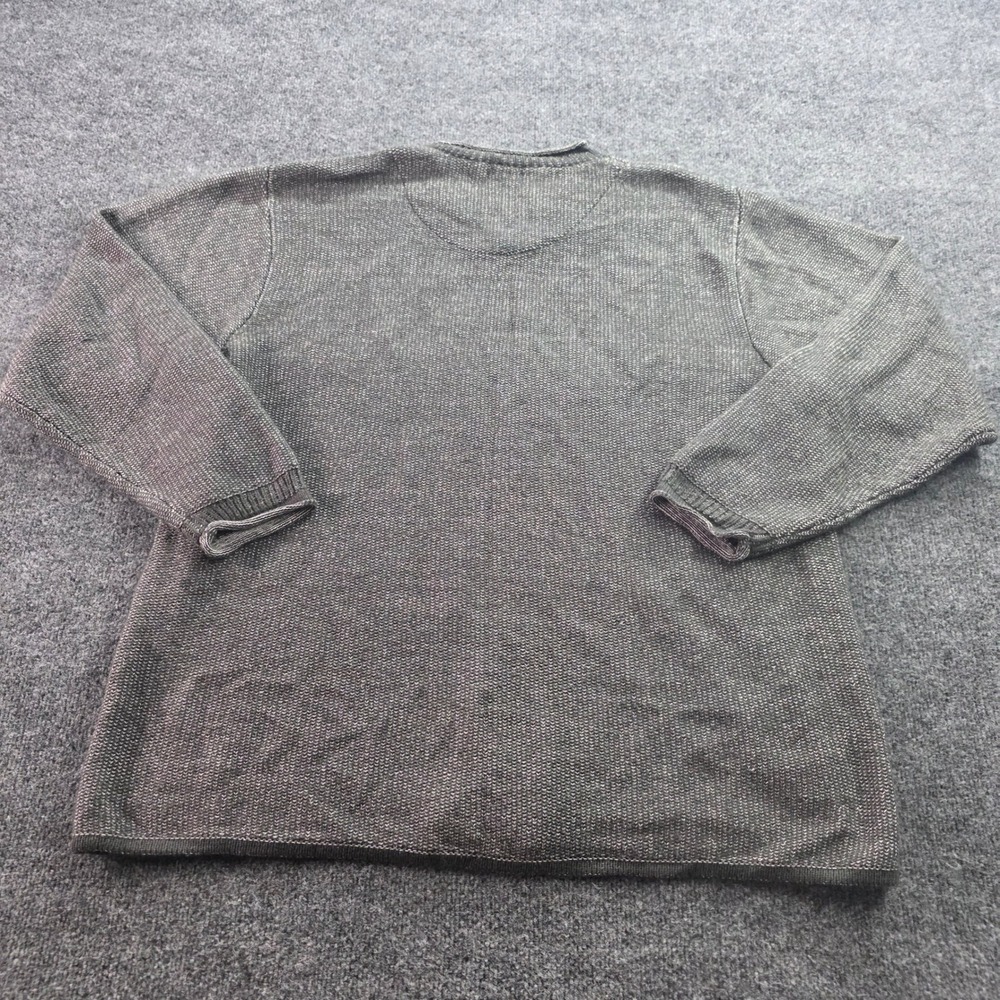 The Territory Ahead Sweater XL Gray V-Neck Textured Cotton Blend Knit Pullover M - Picture 3 of 8